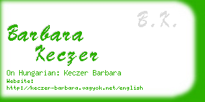 barbara keczer business card